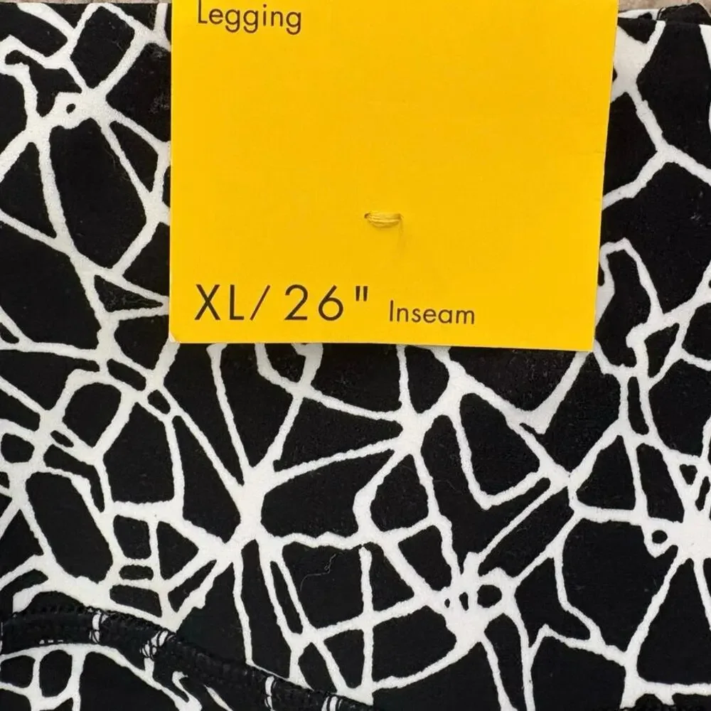 New Diane von Furstenburg Black White Leggings XL